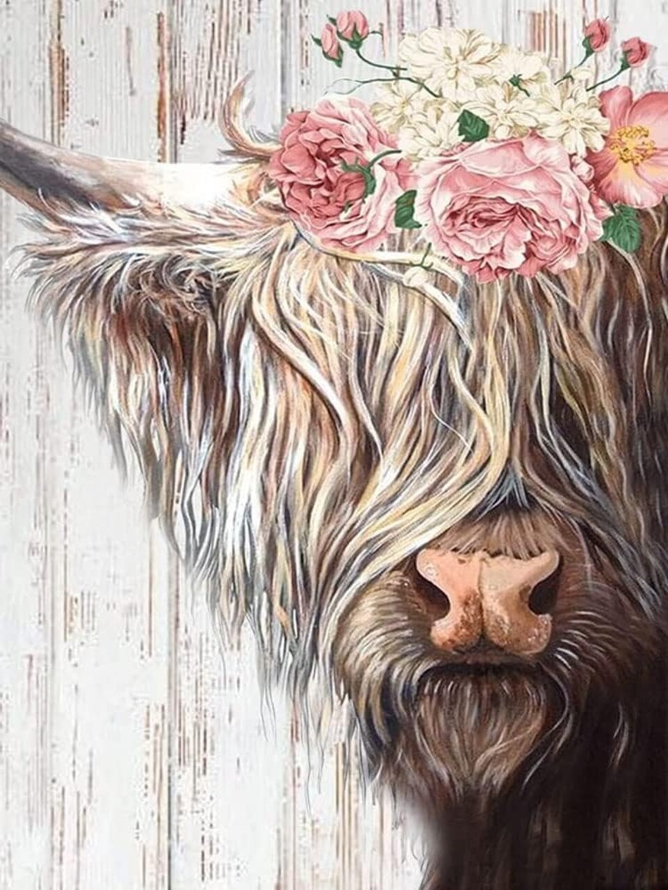 Diamond Painting Kit for Adults Beginner,5D Diamond Art Dots Kit for Adults,Paint with Gem for Home Wall Decor (Cow)